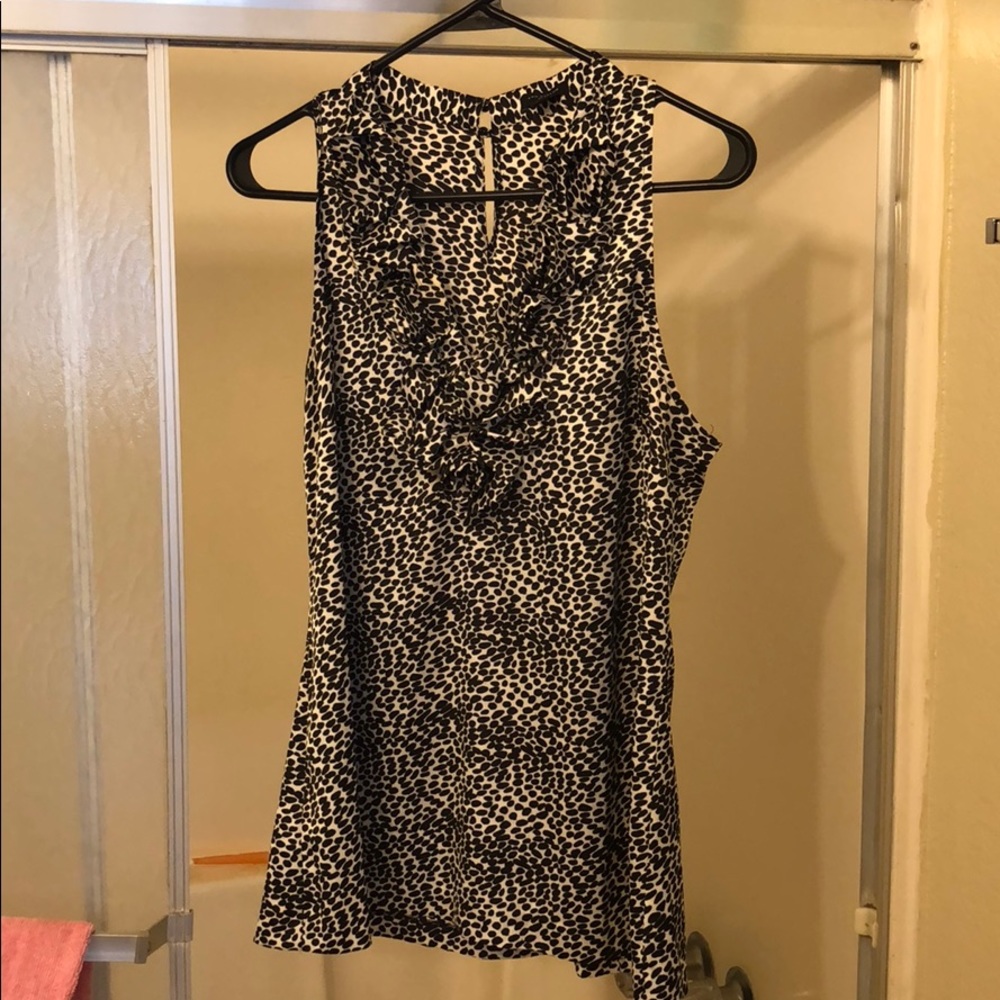 Black and white satin top